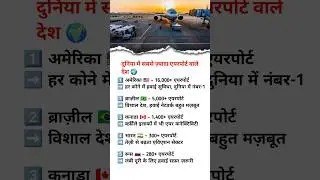 ✈️ दुनिया में सबसे ज़्यादा एयरपोर्ट वाले देश 🌍 | Top Countries by Airports#Airports #WorldAirports
