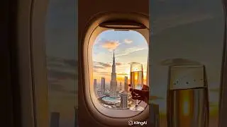 AI Experiments #travel #dubai #burjkhalifa #plane #sunset #flight #ai #champagne