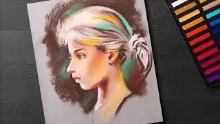 How to draw face for beginners with soft pastels - Portrait drawing