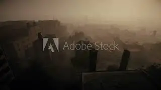 Abandoned city post-war apocalypse || Royalty-free video