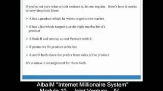 How to use Joint Venture ( JVs) in Your Internet Business...
