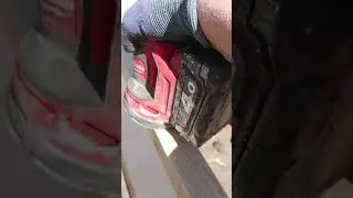 Milwaukee M18 orbital sander in action