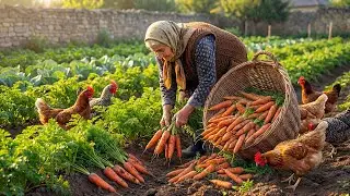 Traditional Azerbaijan Countryside | Fruit Harvesting & Village Cooking ASMR