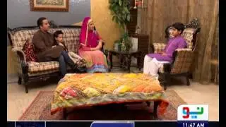 Humaira Arshad and Ahmed Butt in program Halwa Puri with Omer Chaudhary