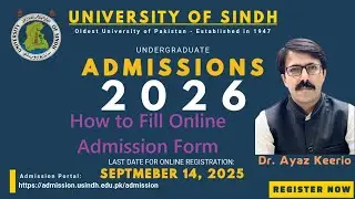 How to fill online admission form University of Sindh Jamshoro Admission 2026