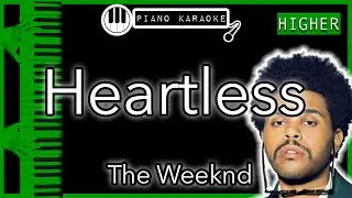 Heartless (HIGHER +3) - The Weeknd - Piano Karaoke Instrumental
