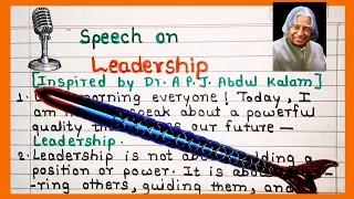 Leadership Qualities by Dr. A.P.J. Abdul Kalam | Motivational Speech on True Leadership