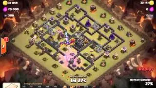 Clash of Clan combo Hall 9 giant Healer Hog 3 star Hall 9