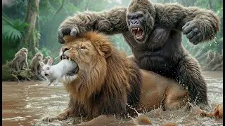 King Kong Vs Simba The Lion King: Giant Ape Saves Little Rabbit From Attack