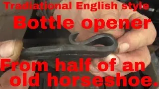 Traditional English style bottle opener from half an old horseshoe V2