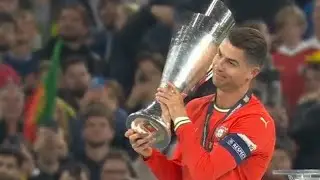 Cristiano Ronaldo lifted  the Trophy of nation League 2025