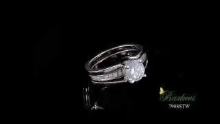 White & Rose Gold Bridal Set - 7988STW