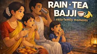 Rainy Evening in Village 🌧️ Banana Bajji & Tea ASMR | Cozy Family Moments