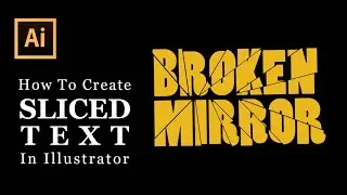 How to create sliced text effect in illustrator | cut text effect | illustrator tutorial