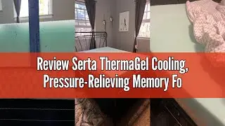 Review Serta ThermaGel Cooling, Pressure-Relieving Memory Foam Mattress Topper, 3 Inch, King,Blue