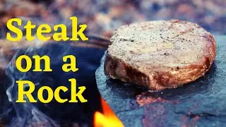Primitive Cooking | Steak on a rock | Rock Cooking | Ribeye Steak Cooked on Slate | Outdoor Cooking