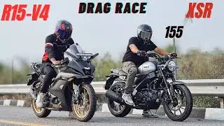 2026 YAMAHA XSR 155..VS..YAMAHA R15-V4!! DRAG RACE TOP END 😱 FUNNY SINCE 😂