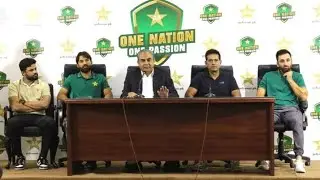 PCB Chairman Mohsin Naqvi, Capitan Mohammad Rizwan Press Conference. PCB