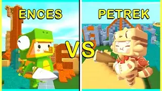 ENCES VS PETREK!! KERAJAAN MEREKA JADI HANCUR..!! HAHA.. (Mini World Block Art Survival Eps. 10)