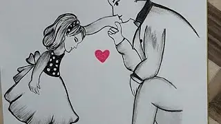 #drawing of father and  daughter #❤️❤️