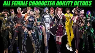 Free Fire All Female character ability details in 2022 || All female character ability test !!!