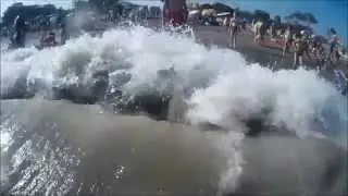 Antalya, Turkey 2014: Lara Beach fun with wild waves!