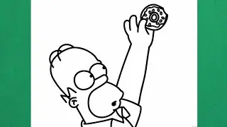 How to draw Homer Simpson donut