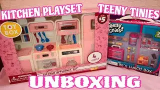 Dollhouse Kitchen Set & Teeny Tinies 90'S Lunch Box / Unboxing