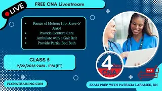 📍LIVE 4YourCNA Classroom! Class 5 &ndash; Bedmaking, Transfer, and Wheelchair Use