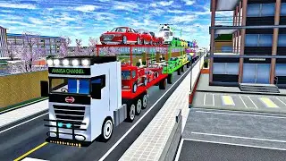 DOUBLE TRAILER COPS TRANSPORT OVERSIZED, FIRE TRUCK, RAINBOW CAR, POLICE CARS & AMBULANCE - SAKURA 🥳
