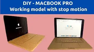 How to make Laptop from cardboard | DIY Make Apple Macbook Pro at home | Working laptop Stop motion