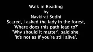 Walk in Reading, Twitter Short Story by Navkirat Sodhi