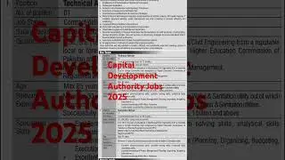 #CDA Capital Development Authority Jobs 2025