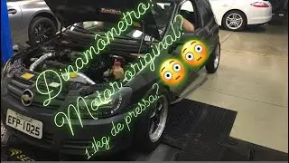 Celta 1.0 turbo no dinam&ocirc;metro com 1.1 kg de press&atilde;o