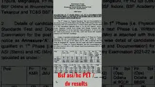 bsf Asi/Hc results 2023 pet/dv