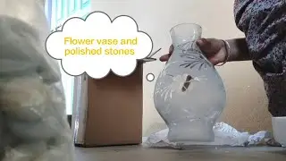 Flower vase and polished stones pebbles shopping from Flipkart.