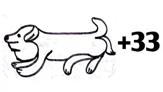 🐕 Amazing Dog Drawing Using 33 Number | Creative Drawing Trick