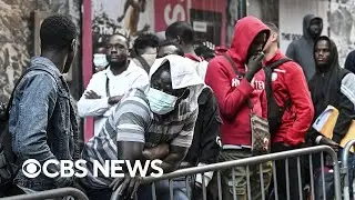 Asylum seekers camping outside New York relief center due to lack of room