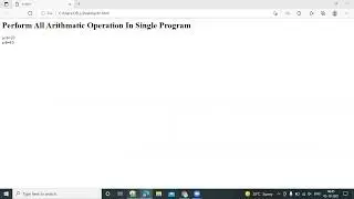 How To Perform All Arithmetic Operation In Single Program Using JavaScript