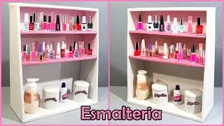 Porta esmaltes Feita com papelão, Diy-Faça você mesmo.