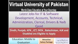 VIRTUAL UNIVERSITY JOBS 2023| University Jobs| IT Jobs| Accounts Jobs| Latest Government  Jobs|