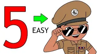 Number 5 into Little singham drawing easy for kids - How to draw little singham cartoon drawing easy