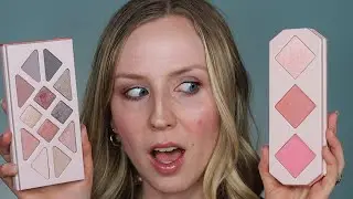 NEW Aether Beauty Cheek Palette Swatches Eyeshadow 3Looks Rose Quartz Crystal Charged Gemstone Blush