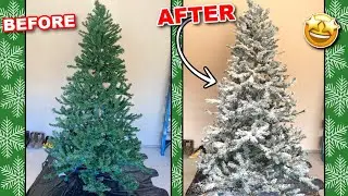 FLOCKING A CHRISTMAS TREE DIY *2 TECHNIQUE OPTIONS!!* | A trial and error creative process lol