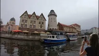 Kaliningrad boat tour, river cruise 4К 60fps | Тур по реке Преголя на теплоходе, Калининград.