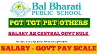 SCHOOL TEACHER VACANCY 2024|PGT TGT PRT NTT|PERMANENT POST|SALARY PAY SCALE AS PER RULE|बाल भरती