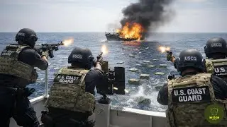 Horrifying Moment! USCG Intercepts Massive Drug-Smuggling Vessel at Venezuela Sea