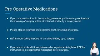 Preoperative Instructions for Surgery | Dr. William J. Robertson, Orthopaedic Surgeon