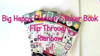 Big Happy Planner Sticker Book Flip Through Rainbow