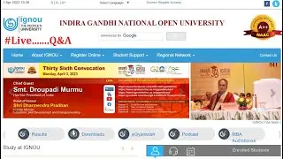#89 Live  || 🔴 IGNOU LIVE  Q&A || Exam Form, 36th Convocation Venue etc.